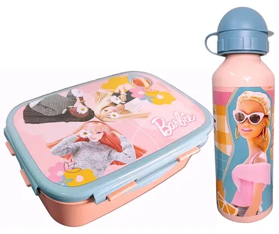 Produktbild von Barbie Set Brotdose & Alu-Trinkflasche-Kinder Lunchset Trinkflasche & Vesperdose