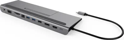 Produktbild von i-tec Metal USB-C Low Profile 4K Triple Display Docking Station + Power Delivery 85 W, Kabelgebunden, USB 3.2 Gen 1 (3.1 Gen 1) Type-A, 85 W, 3,5 mm, 10,100,1000 Mbit/s, Grau