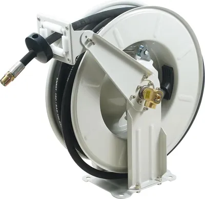 Image de Dévidoir de tuyau incendie Deluxe - Dévidoir de tuyau - Chrome - Professionnel - Tuyau incendie - 1,5 m