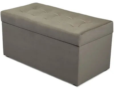 Produktbild von MG Design Polsterhocker Grau 45x90 cm - Stauraum 100L, bis 300 kg, samtig-weich mit Schimmer, pflegeleicht, für Wohnzimmer & Flur