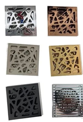 Obrázok produktu pre Podlahový sifón – mosadz, 10 x 10 cm