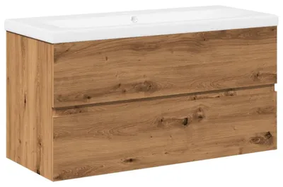Produktbild von vidaXL Waschbeckenunterschrank mit Einbaubecken Artisan-Eiche