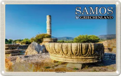 Produktbild von vianmo Blechschild 12x18 cm Samos Griechenland Tempel der Hera Bildmotiv Reisemotiv Abenteuer Reisen