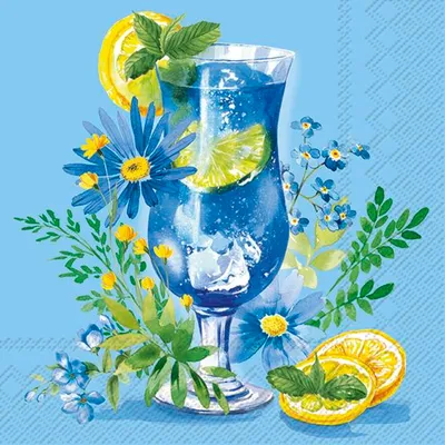 Produktbild von BLUE COCKTAIL Blue Cocktail-Servietten C1046240