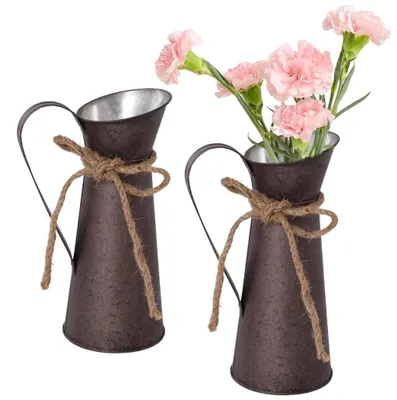 Image de Solidchoice - Ensemble de 2 vases décoratifs en métal, style rétro