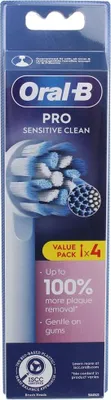 Produktbild von Oral-B Pro Sensitive Clean Aufsteckbürsten X-förmig 4 St. Zahnbürstenköpfe Weiß