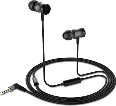 Produktbild von conecto In-Ear Kopfhörer / Earphones mit 3 Ohrpassstücken inkl. Mikrofon - 9.2mm Lautsprecher, dreifacher Kabel-Knickschutz, 1.2m Kabel (Aramid-verstärkt), Aluminium, 17.5g, schwarz