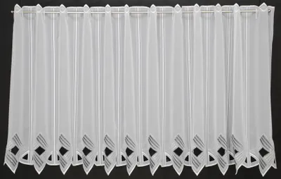 Produktbild von Gardinen Kranzusch Scheibengardine moderne Lochstickerei 60x176 cm H/B grau/anthrazit Bistrogardine Vorhang Küche 1er Pack