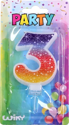Produktbild von Partykerze Nummer 3 Sterne