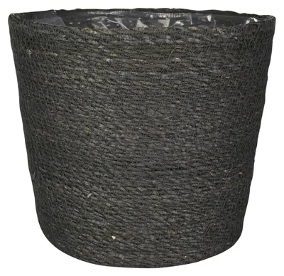 Produktbild von Steege Pflanztopf - grau - geflochtenes Seegras - 22 x 19 cm