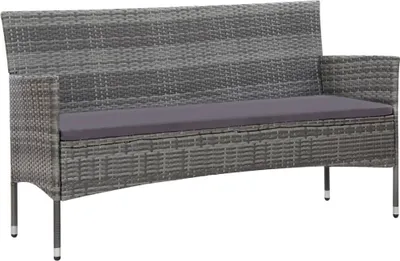 Immagine prodotto di vidaXL Set da salotto da giardino 4 pezzi con cuscini in rattan grigio