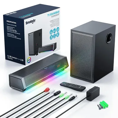 Image de Barre de son 2.1 canaux avec caisson de basses sans fil - Puissance de 120 watts - Bluetooth - Enceinte pour home cinéma