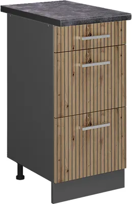 Image de Meuble cuisine Vicco R-Line Chêne Artisan 40cm avec tiroirs, PT Anthracite, Model 49203