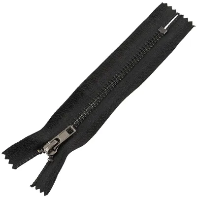Reißverschluss Nr. 4, nicht trennbar, 12 cm, Metall, schwarz