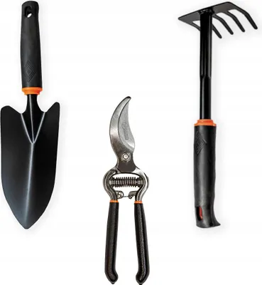 Image de Ensemble d'outils de jardinage en métal Râteau Sécateur Pelle Polax
