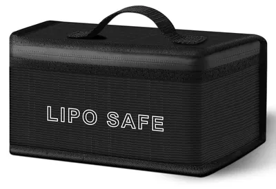 Produktbild von Feuerfeste Sicherheitstasche für LiPo-Akkus, Ladebox mit Doppelreißverschluss.