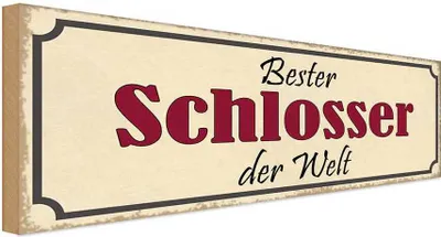 Produktbild von vianmo Holzschild 10x27 cm bester Schlosser der Welt Arbeit