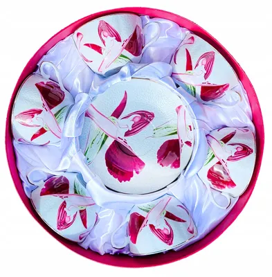 Produktbild von Thin Coffee Porcelain 6 Stücke Cup Saucer Gold Edge Flower 260ml Prez