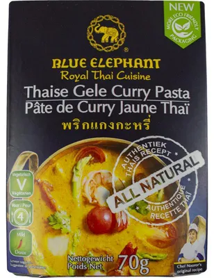 Produktbild von Blue Elephant Thailändische Gelbe Curry Paste 70g – Aromatisch & würzig