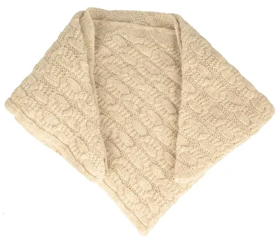 Strick Trachtenschal Dreieckstuch mit Lochmuster von Hut-Breiter in beige