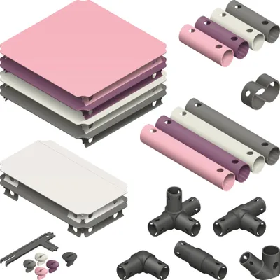 Produktbild von Quadro Upgrade Kit Home Erweiterungsset 188 Teile für Stufen, Rutschen und Aufbauten an Quadro-Klettergerüsten – Berry