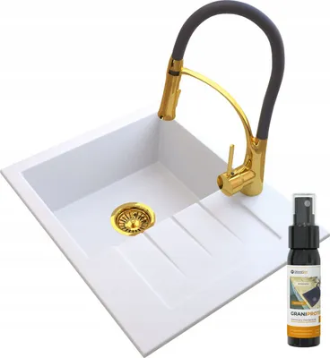 Produktbild von Granitan | Küchenarmatur + Granitspüle MILANO + Gold + Hochwertig und pflegeleicht