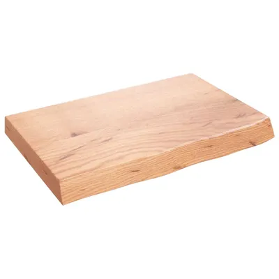 Immagine prodotto di The Living Store Scaffale a muro marrone chiaro 60x40x(2-6) cm in legno massiccio trattato con rovere