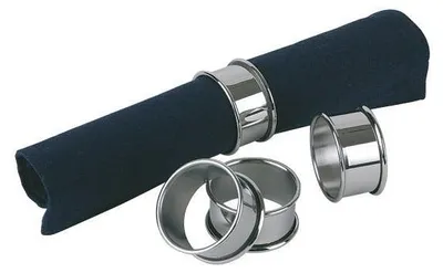 Produktbild von APS 4446 Serviettenringe, 4er-Set, Edelstahl, Ø 4,5 cm, Höhe 2,5 cm