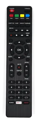 A remote control is shown against a white background.