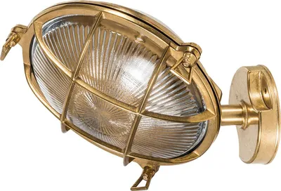 Produktbild von Außenlampe Wand Haus Garten IP64 E27 Glas Echt-Messing Maritim Außenwandlampe