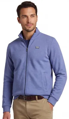 Produktbild von New Zealand Pullover, blau, 100% Baumwolle, Reißverschluss, normale Passform