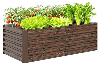Immagine prodotto di SunvelloLetto per Orto Rialzato con Fondo Aperto e Bordi Arrotondati, 180x90x57.5 cm, Marrone Scuro
