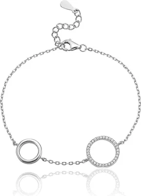 Produktbild von Karisma Damen Silber 925 Armband 2 Kreisen Zrikonia - Silber Rhodiniert