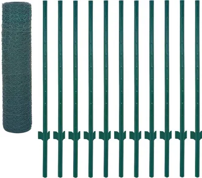 Produktbild von "Winter Sale" Metallzäune - Grün Maschendrahtzaun mit Pfosten Stahl 25x0,5 m Grün DE6334108