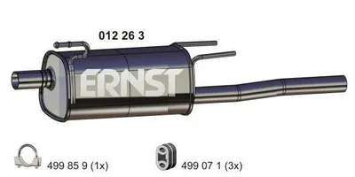 Produktbild von ERNST 012263 Endschalldämpfer für OPEL COMBO Kasten/Kombi Auspuff