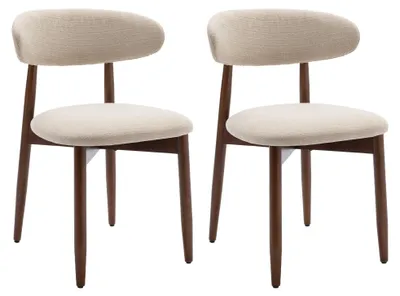Image de Lot de 2 Chaises, robustes et élégantes, style nordique minimaliste, idéales pour salle à manger et cuisine - Beige