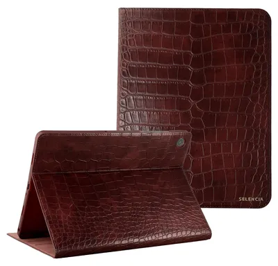 Zdjęcie produktu dla Półka na książki Selencia Croco do tabletu Samsung Galaxy Tab A11 Plus / A9 Plus - kolor burgundzki