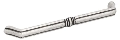 Produktbild von Griff für Möbel aus Zinklegierung, Lochabstand 160 mm, gebürstetes Silber, Set mit 6 Stück