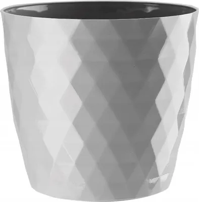 Image de Pot rond en plastique gris 18 cm Cristal
