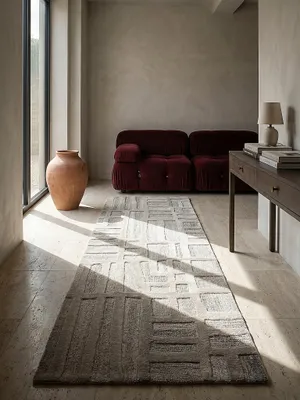 Teppich Natur Läufer im modernen Wohnzimmer_#sku_BARK503119381164#