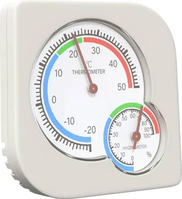 Produktbild von Thermo-Hygrometer Weiß 7,5 x 7,5 x 1,2 cm ABS