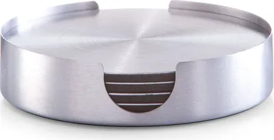 Produktbild von Zeller Glasuntersetzer-Set, 7-tlg., Edelstahl Ø10