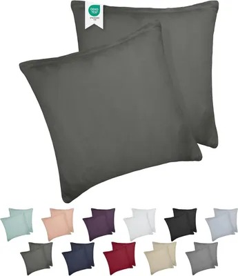 Image de Housse de coussin, 80 x 80 cm, lot de 2, en coton jersey 100%, 165 g/m², e Oeko-Tex