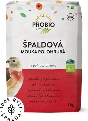 Obrázek produktu pro Mouka špaldová polohrubá BIO 1 kg PROBIO