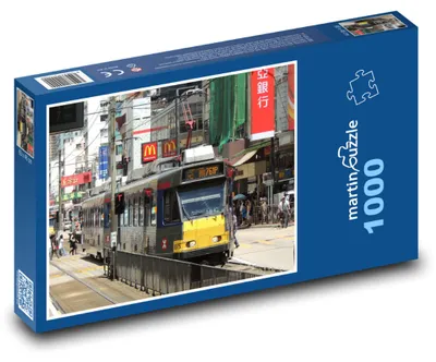 Zdjęcie produktu dla Puzzle 1000 Hongkong - tramwaj w mieście - martinpuzzle