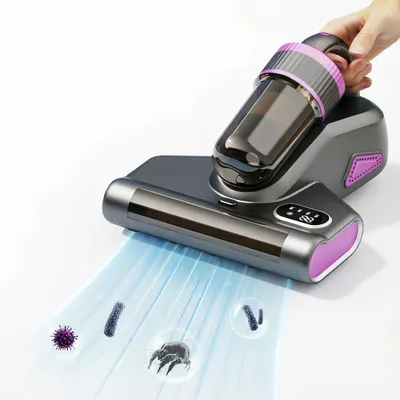 Produktbild von Milbensauger mit 70°C Heißluft & UV-C Licht, Anti-Milben-Staubsauger kabellos, HEPA-Filter, Milben Hand-Staubsauger für Allergiker, Polster & Betten