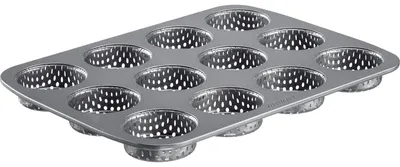 Mini-Burger-Backform, antihaftbeschichtet, 12 Plätze, schwarz