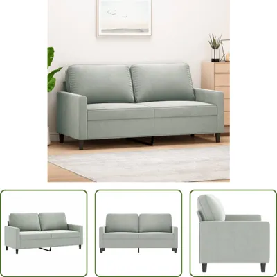 Produktbild von The Living Store 2-Sitzer-Sofa Hellgrau 140 cm Samt