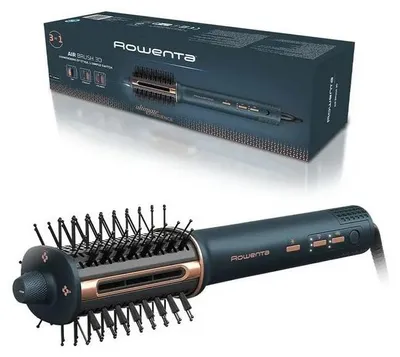 Zdjęcie produktu dla Rowenta Air Brush 3D UB9720E0, Szczotka z gorącym powietrzem, Airflow, Przyciski, Miedziany, Ciemny Niebieski, Zasilanie, Prędkość, Prąd przemienny