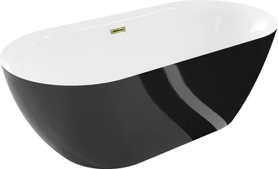 Obrázek produktu pro Mexen Roxy volně stojící vana 170 x 80 cm, bílá/černá, přepad zlatý - 51201708075-50